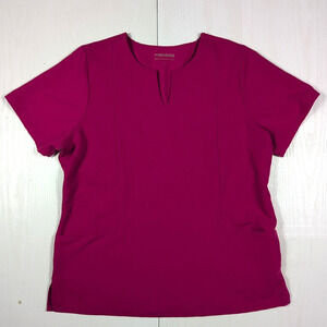 Mandala Scrub Top Womens L Raspberry Pink – Short Sleeve Medical Nursing Uniform